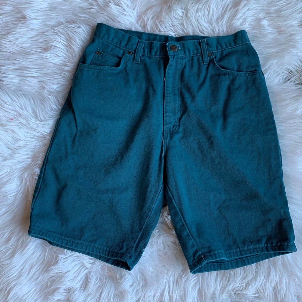 Vtg 80s/90s Teal green made in the USA jean shorts
